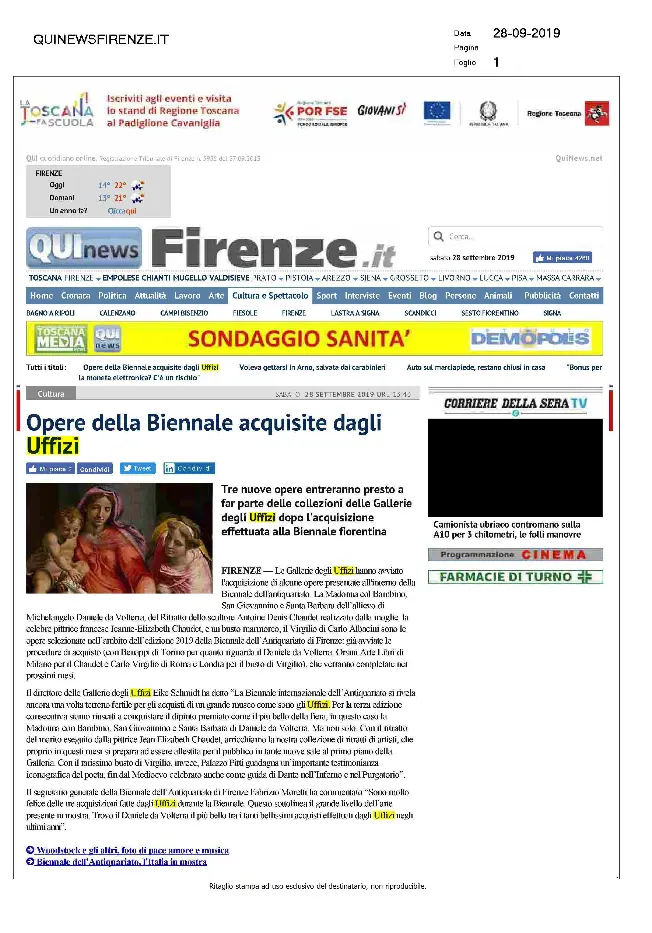 rassegna stampa orsini